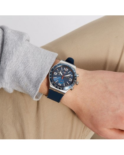 Cronografo uomo Blu Grid Swatch YVS454