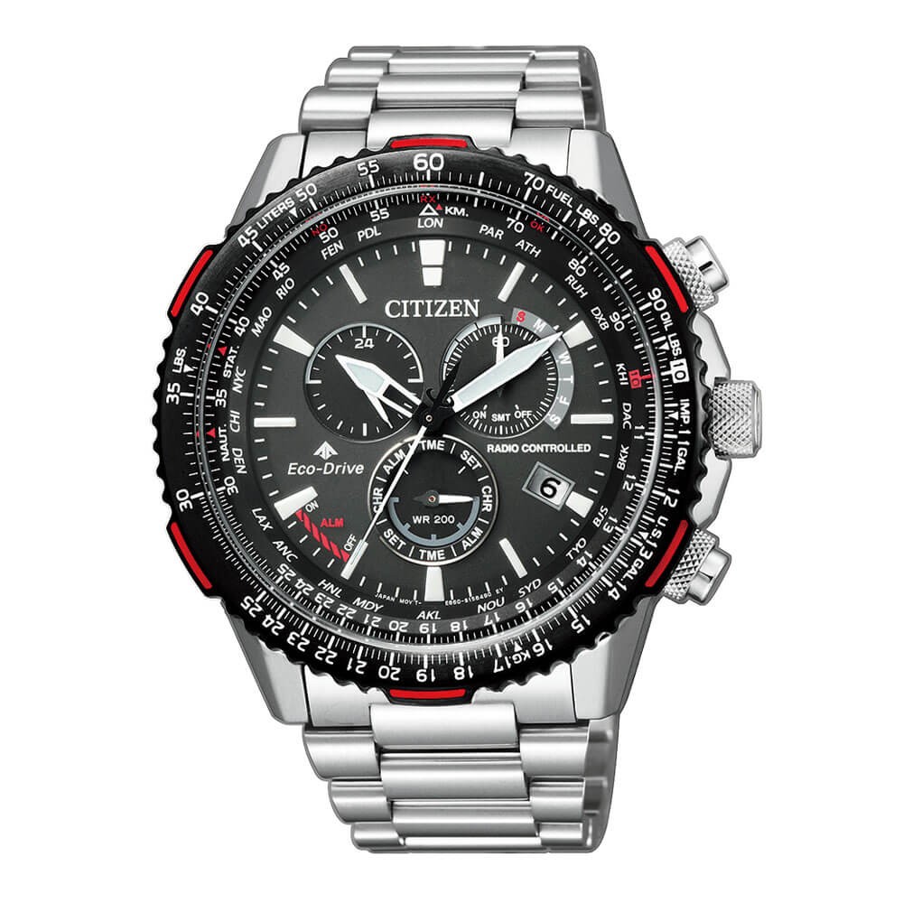 Citizen Orologio Crono Pilot eco-drive radiocontrolled CB5001-57E