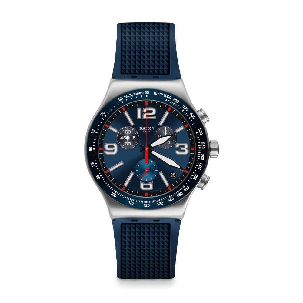 Cronografo uomo Blu Grid Swatch YVS454