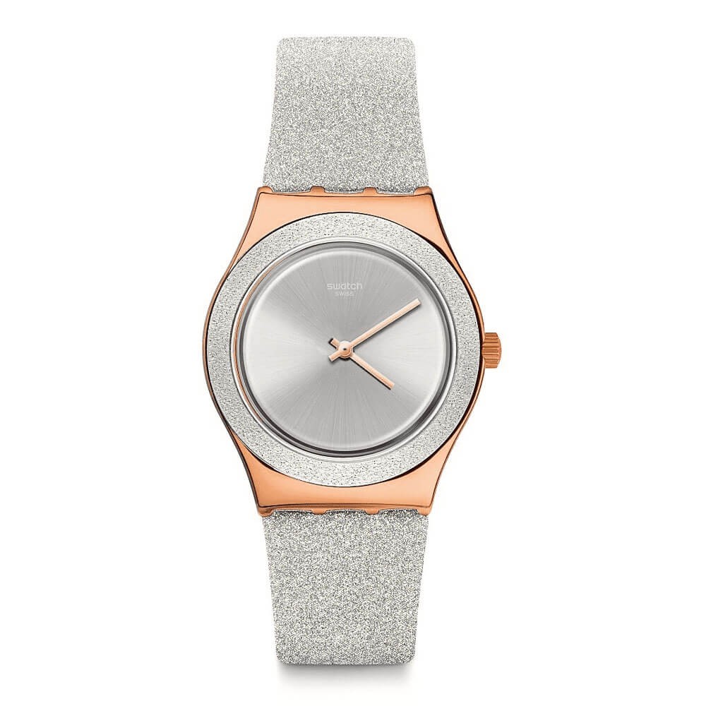 Swatch grey sparkle holiday collection YLG145 orologio donna