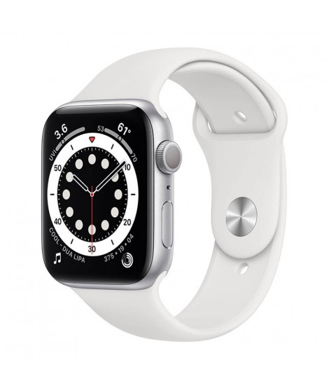 Watch Apple Watch Series 6 GPS 44mm Silver Aluminium Case with Sport Band - White EU