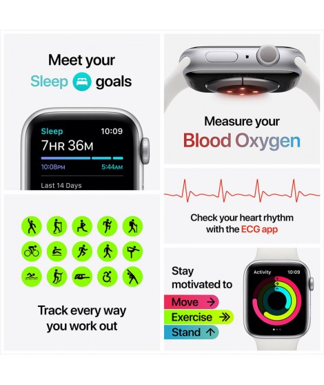 Watch Apple Watch Series 6 GPS 44mm Silver Aluminium Case with Sport Band - White EU