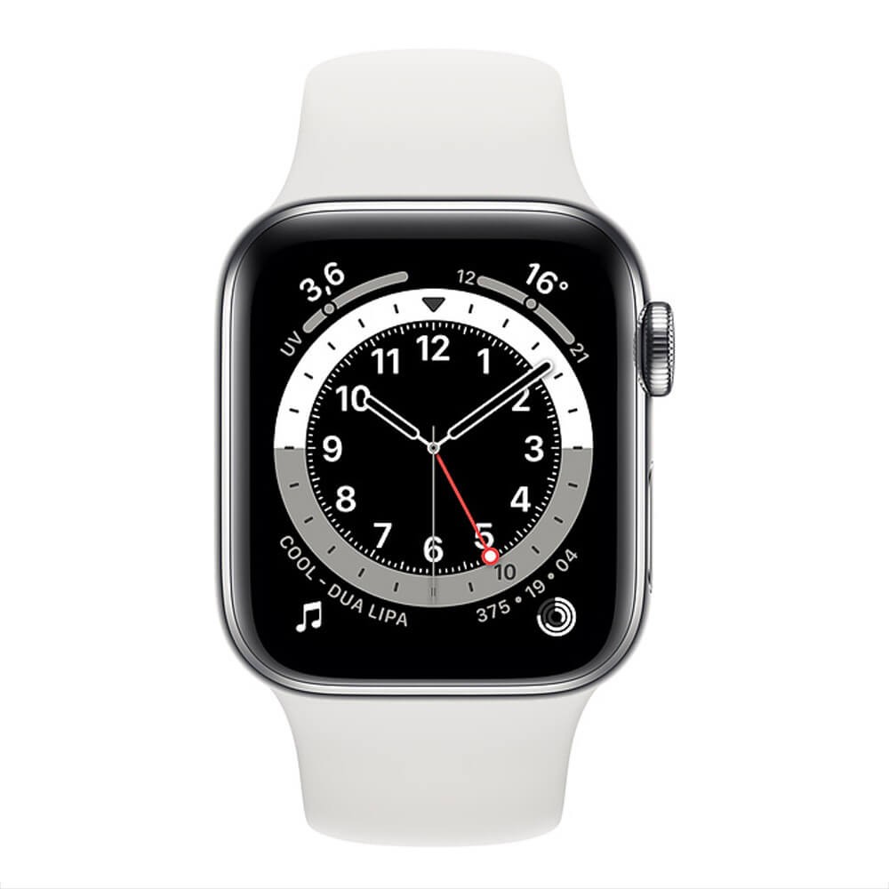 Watch Apple Watch Series 6 GPS 44mm Silver Aluminium Case with Sport Band - White EU