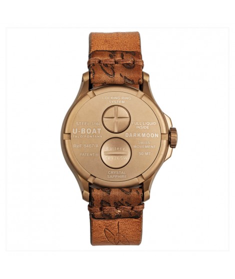 Orologio U-Boat Darkmoon 44MM IP bronze con cinturino in pelle