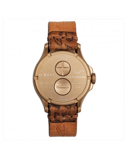Orologio U-Boat Darkmoon 44MM IP bronze con cinturino in pelle