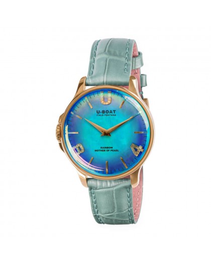 U-boat donna rainbow 38mm blue IP gold 8475