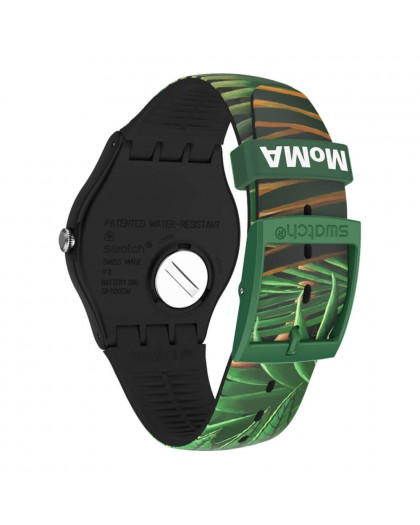 Orologio Swatch the dream by Henri Rousseau, collezione Moma SUOZ333